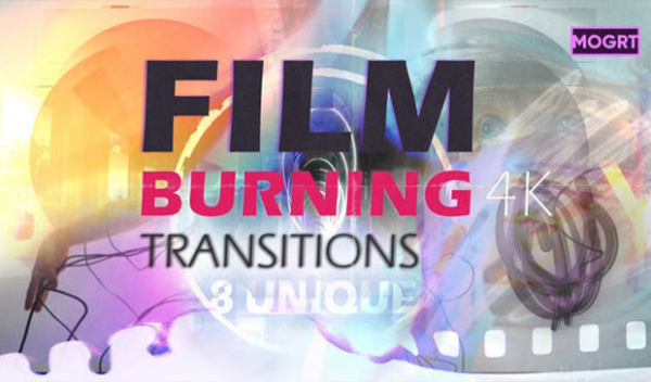Videohive - Film Burning Transitions 4K MOGRT