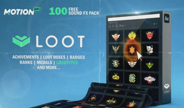 Videohive - Loot 1500 Elements Logo Achivements Badges Awards Medals