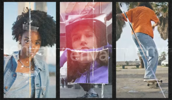 Videohive - Vertical Ripped Paper Transitions