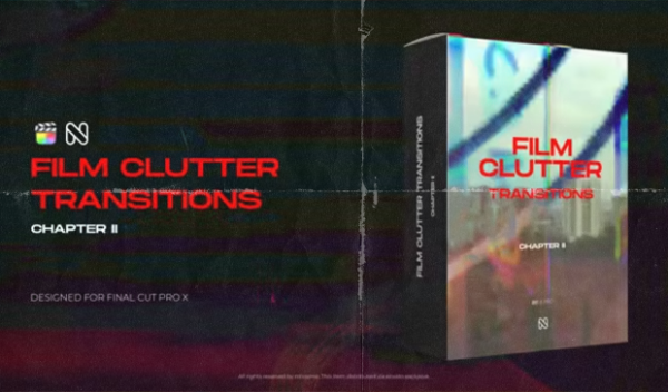 Film Clutter Transitions V1+V2 for Final Cut