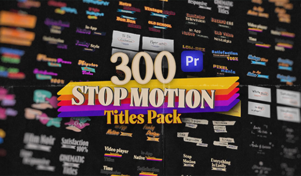Stop Motion Text Overlays Pack for Premiere Pro