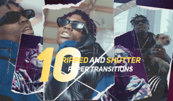 Ripped & Shutter Paper Transitions Mogrt