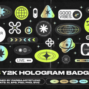 Y2K Hologram Badge Stickers